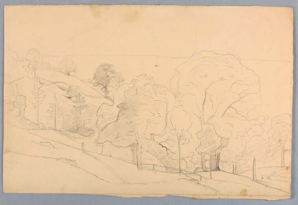 Studie af landskab af William Stanley Haseltine