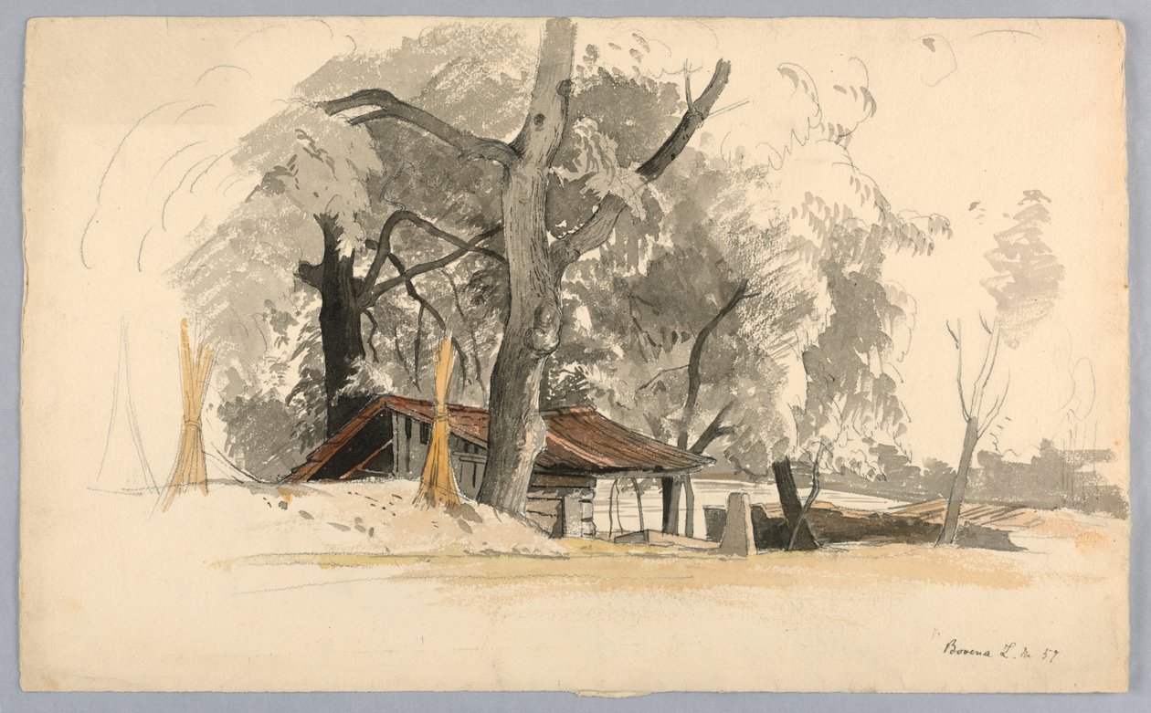 Studie af landskab, Baveno, Lago Maggiore, Italien af William Stanley Haseltine