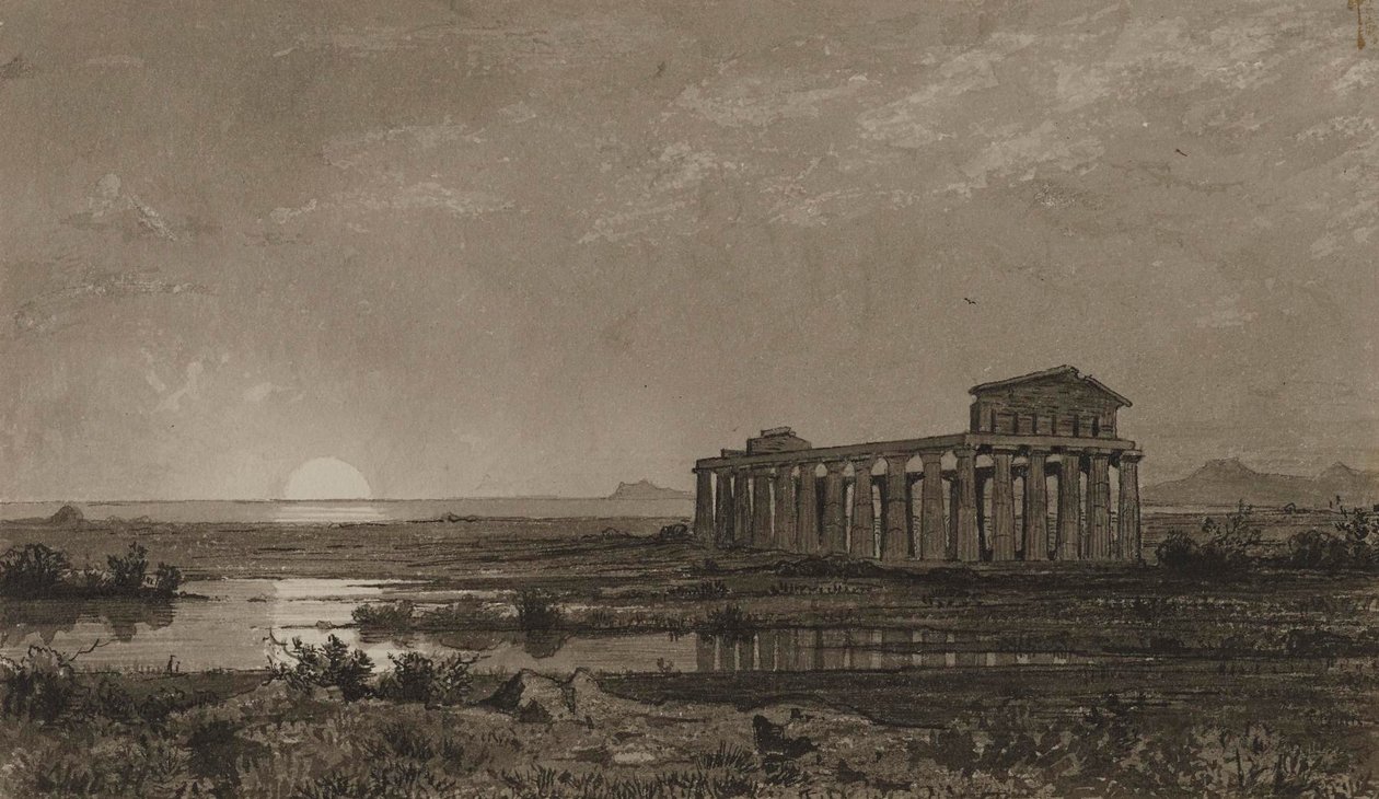 Ceres-templet i Paestum (Athena-templet) af William Stanley Haseltine
