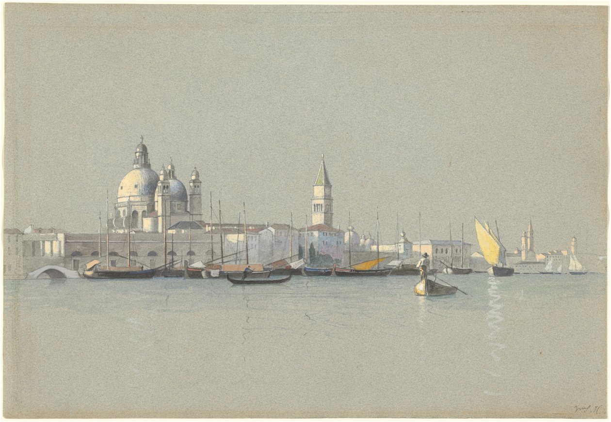 Udsigt over Giudecca-kanalen mod Salut og Campanile of San Marco af William Stanley Haseltine