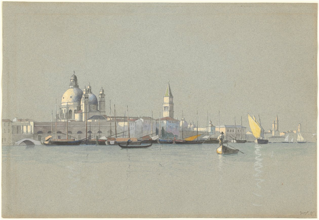 Udsigt over Giudecca-kanalen mod Salute og San Marcos klokketårn af William Stanley Haseltine