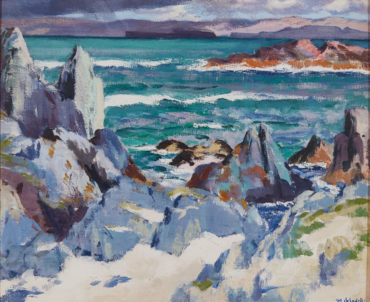 Udsigt fra Skibo Slot (olie på lærred) af William Stewart MacGeorge