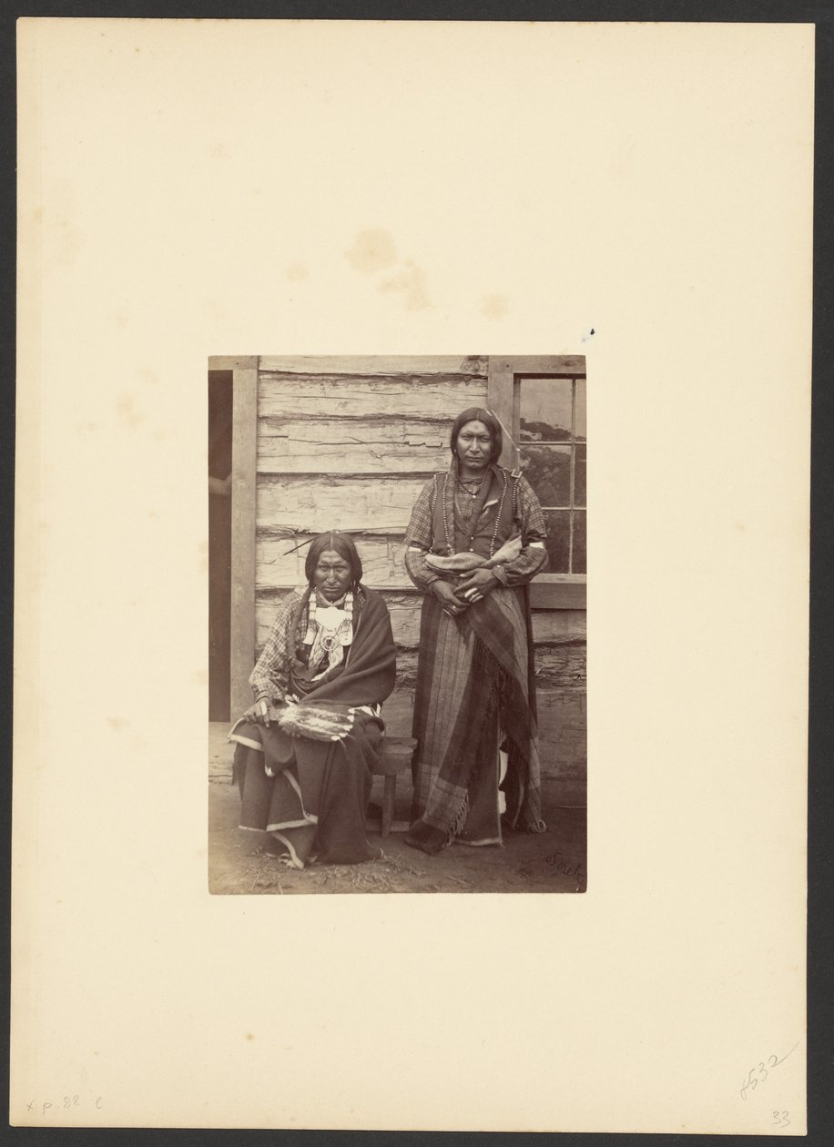 Sønner af arapaho-høvdingen Little Raven [Little Bear og Shield, sandsynligvis i Camp Supply]. af William Stinson Soule