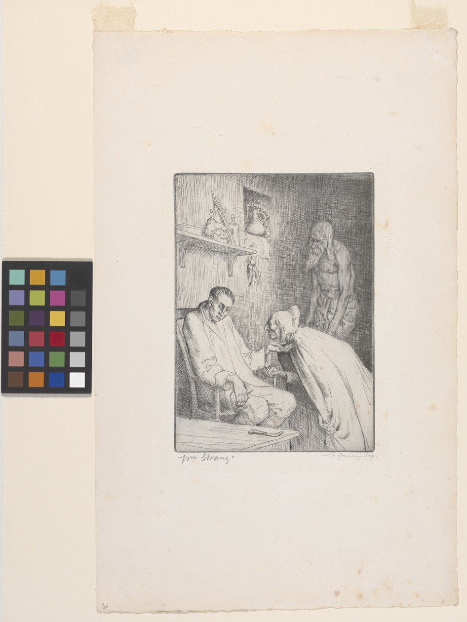 Mand og heks (ætsning) af William Strang