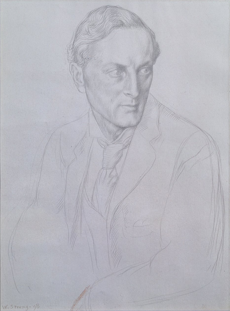 Portræt af Sir Henry John Newbolt (1862-1938) digter, 1898 (sølvspids på papir) af William Strang
