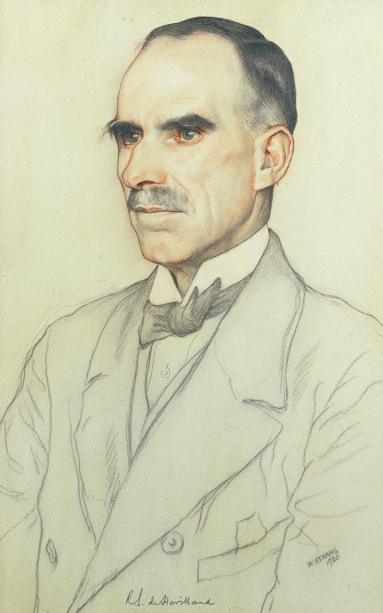 Portræt af William de Havilland, 1920 (blyant og farveblyant på papir) af William Strang