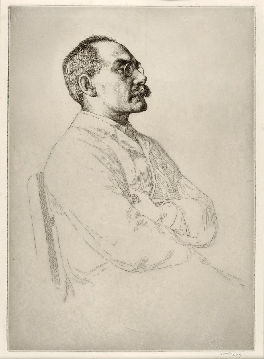 Rudyard Kipling (1865 - 1936), pub. 1898 af William Strang