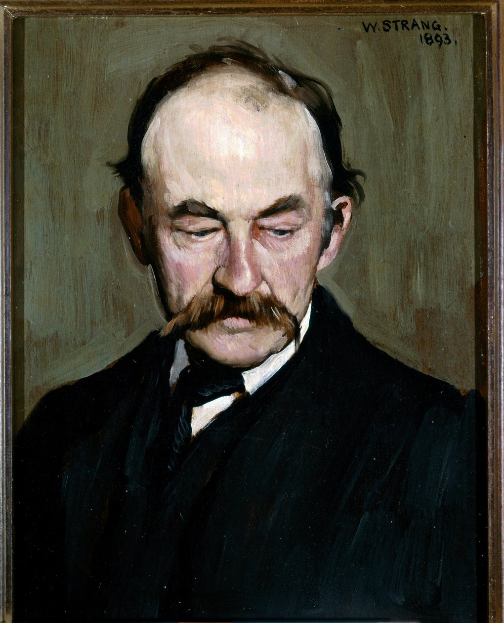Thomas HARDY , Portræt 1893 (olie på panel) af William Strang