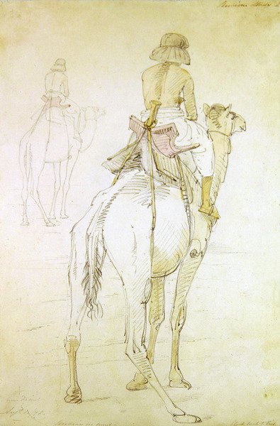 Studie af en mand på en kamel af William Strutt