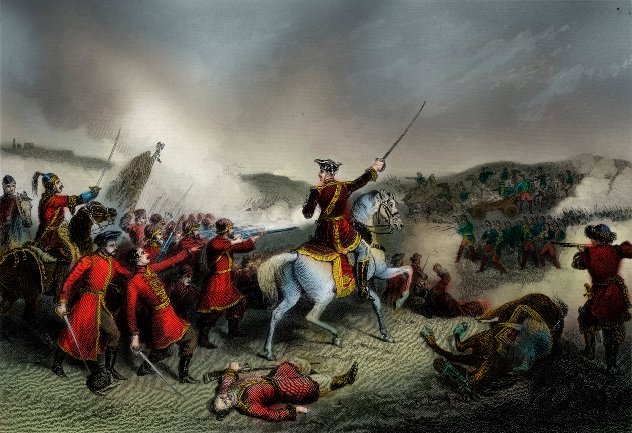 Slaget ved Pultowa, Den Store Nordiske Krig (print) af William T. Hulland