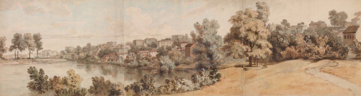 Italiensk flodlandskab, 1750-60. af William Taverner
