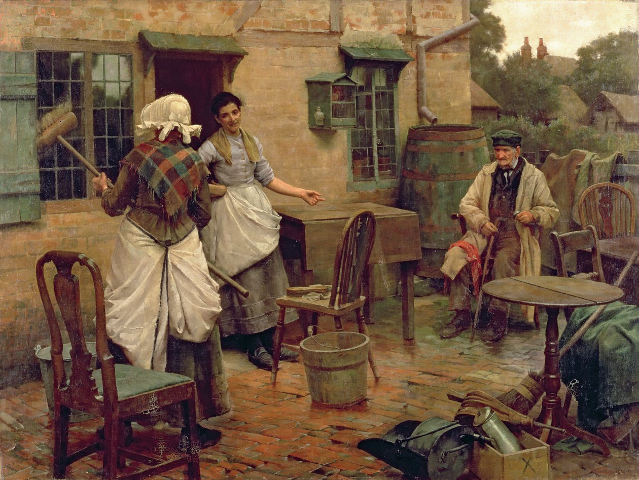 Under Petticoat Government, ca. 1891-2 (olie på lærred) af William Teulon Blandford Fletcher