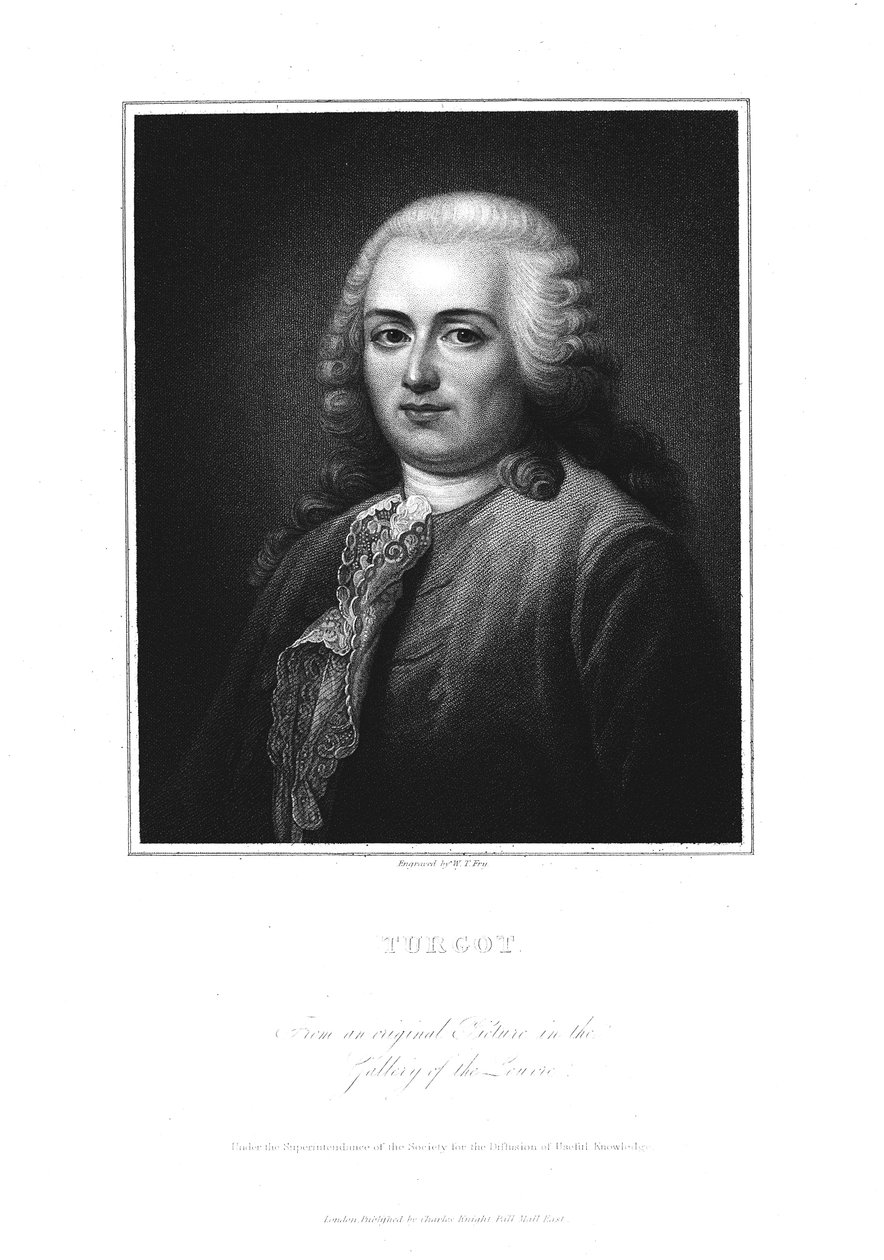 Anne Robert Jacques Turgot, fransk politiker og økonom, begyndelsen af det 19. århundrede af William Thomas Fry