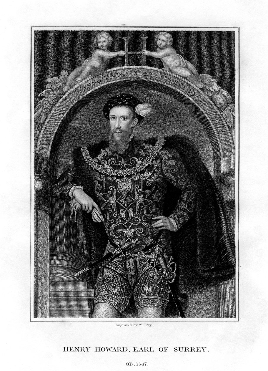 Henry Howard, jarl af Surrey, engelsk aristokrat og digter, 1829. af William Thomas Fry