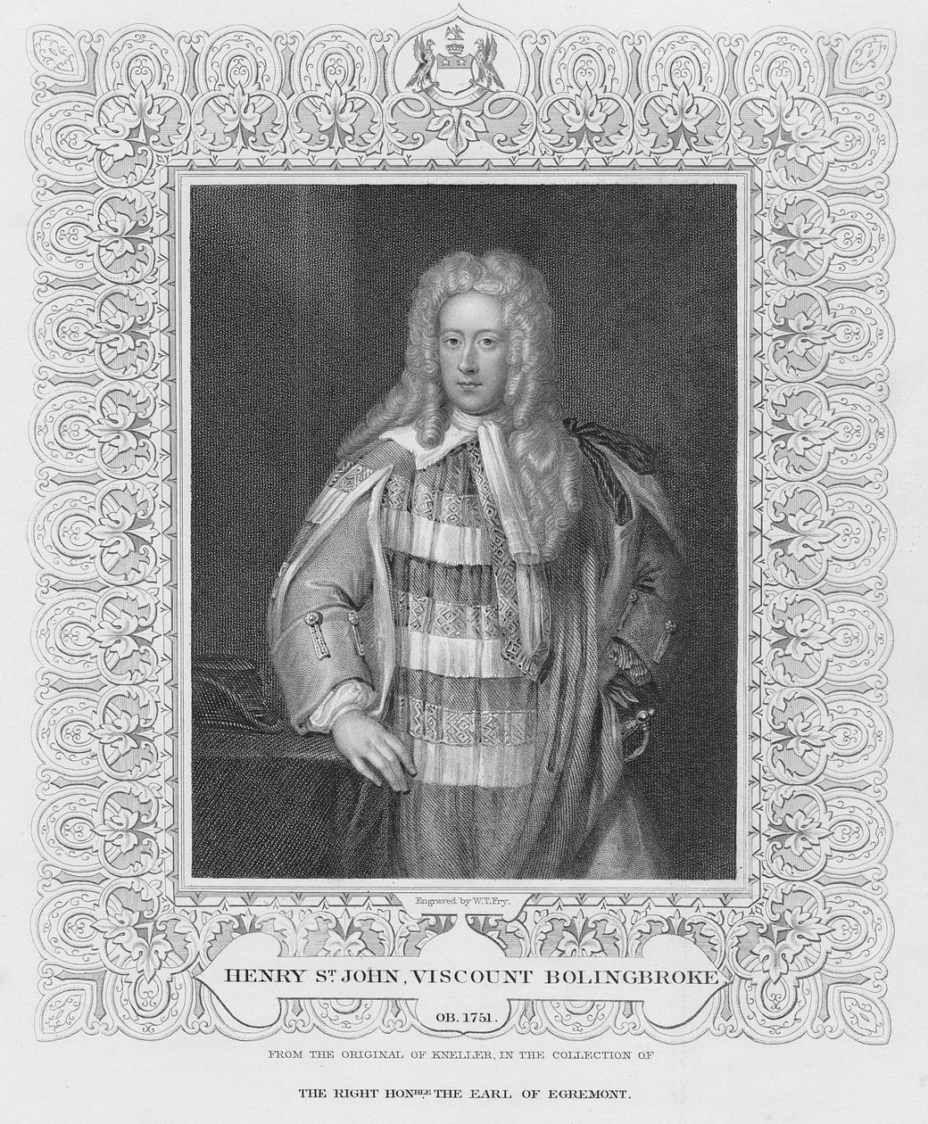 Portræt af Henry St. John Viscount Bolingbroke af William Thomas Fry