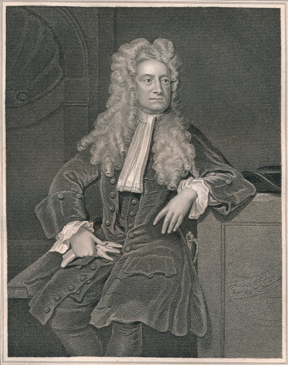 Sir Isaac Newton, c1700, begyndelsen af midten af det 19. århundrede. af William Thomas Fry