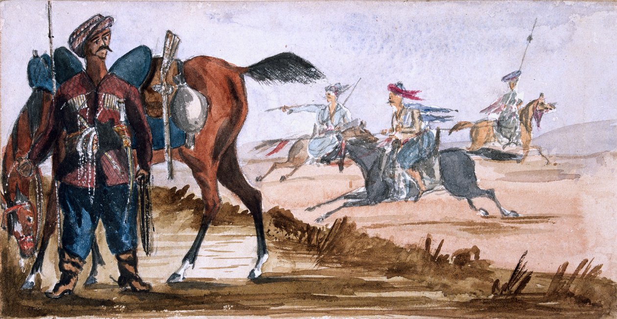 ?Bashi Bazouk fra Circassia og andre til træning i baggrunden? af William Thomas Markham