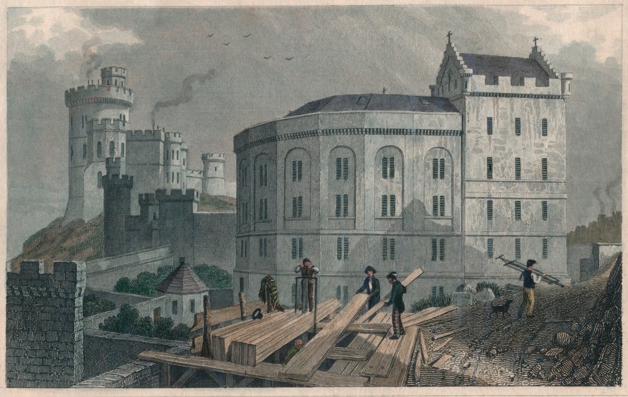 East End of the Bridewell og Jail Governors House, Edinburgh, 1829 af William Tombleson