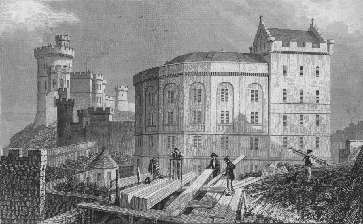 East End of the Bridewell og Jail Governors House, Edinburgh, 1829 af William Tombleson