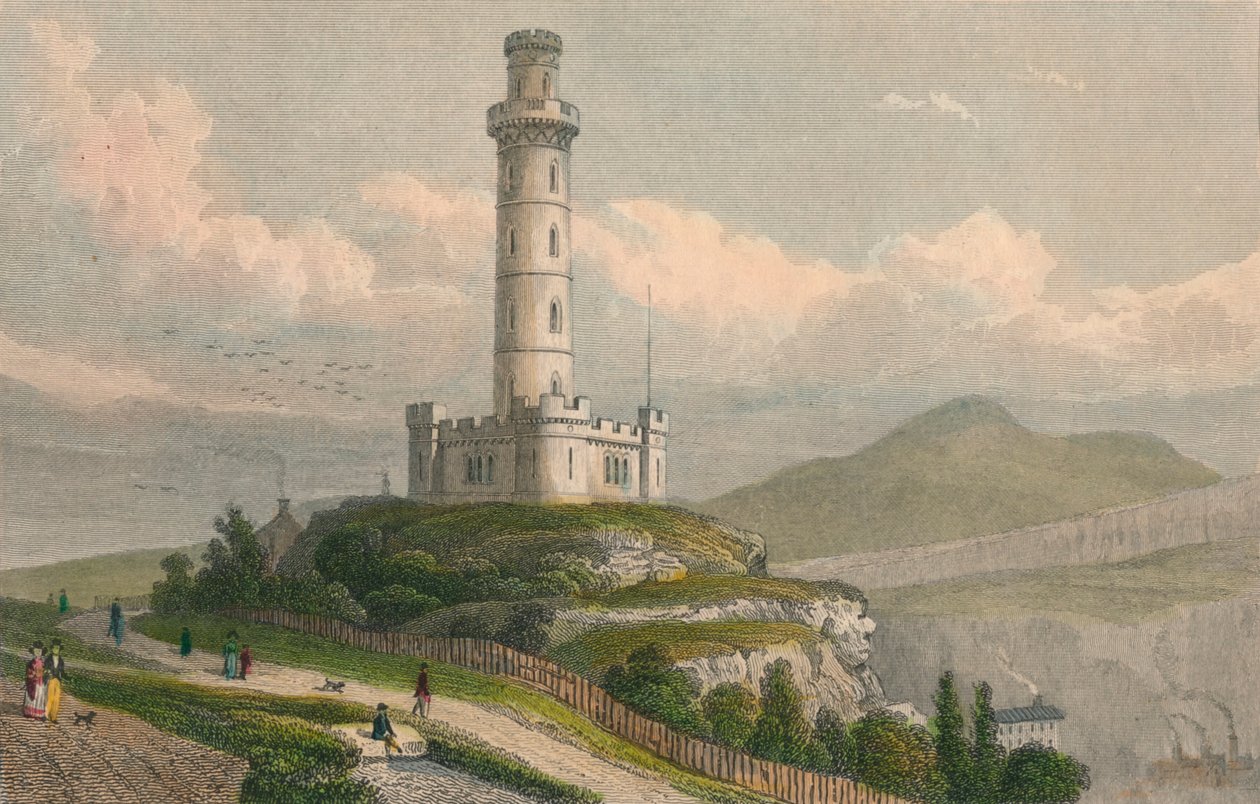 Nelsons Monument, Calton Hill, Edinburgh, c1830. af William Tombleson