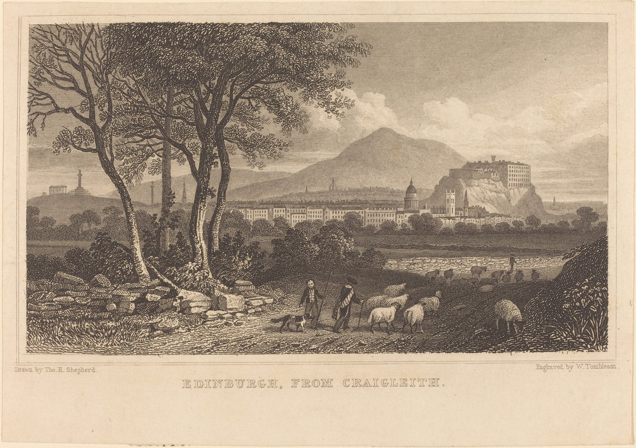 Edinburgh, fra Craigleith af William Tombleson after Thomas Hosmer Shepherd