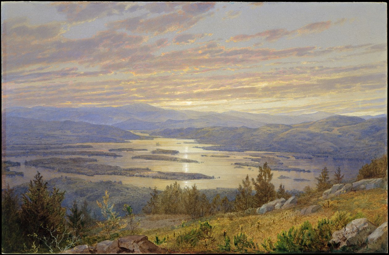 Squam-søen fra Red Hill af William Trost Richards