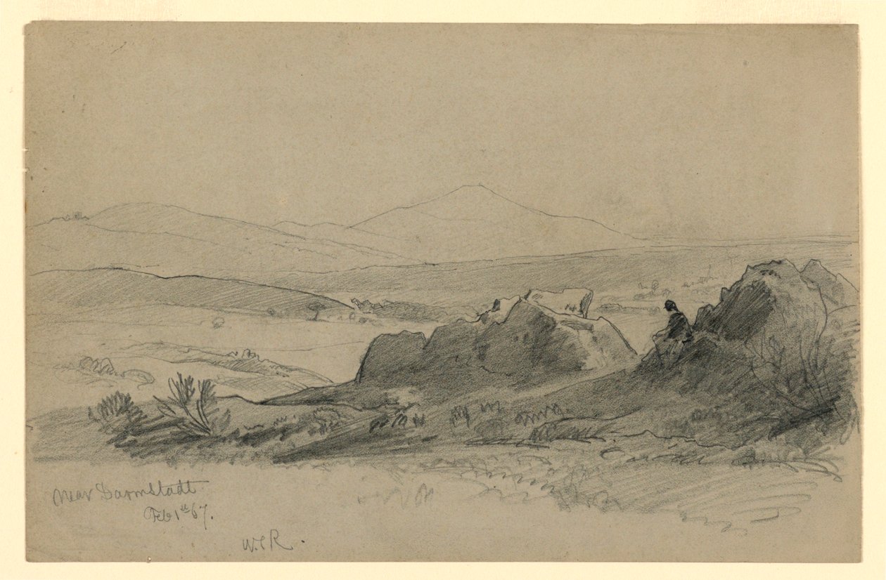 Landskab, Darmstadt, Tyskland af William Trost Richards