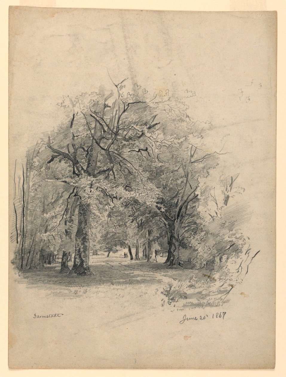 Landskab, Darmstadt, Tyskland af William Trost Richards