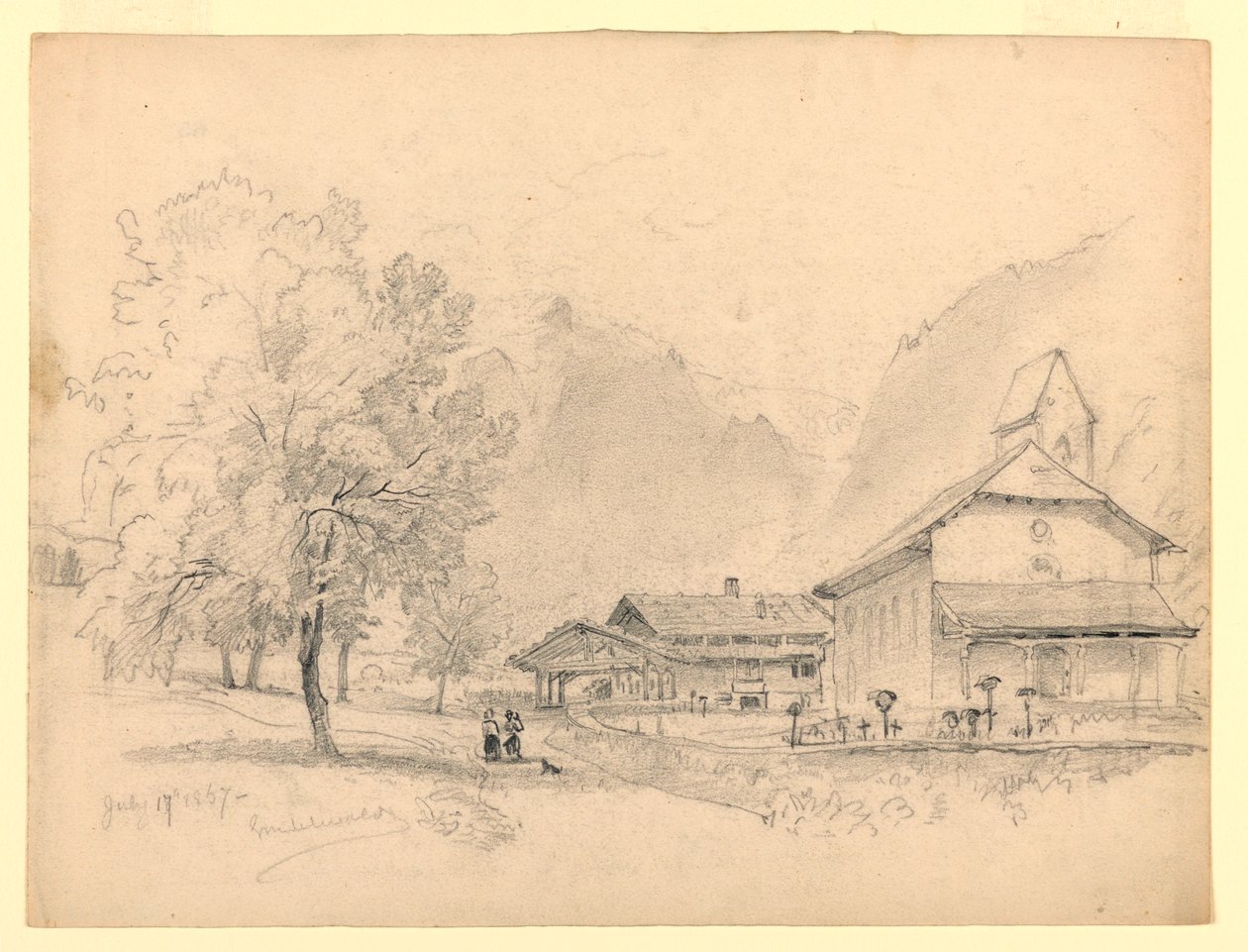 Landskab, Grindelwald, Schweiz af William Trost Richards