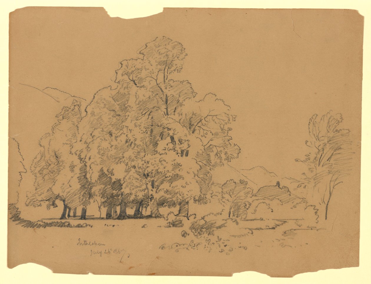 Landskab, Interlaken, Schweiz af William Trost Richards