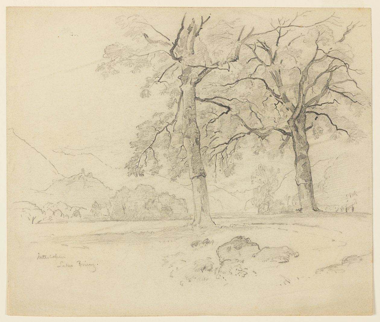 Landskab, Brienz-søen, Interlaken, Schweiz af William Trost Richards