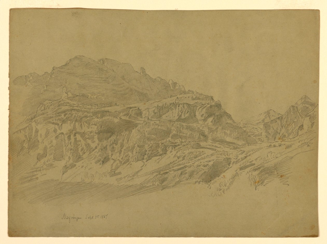 Landskab, Meiringen, Schweiz af William Trost Richards