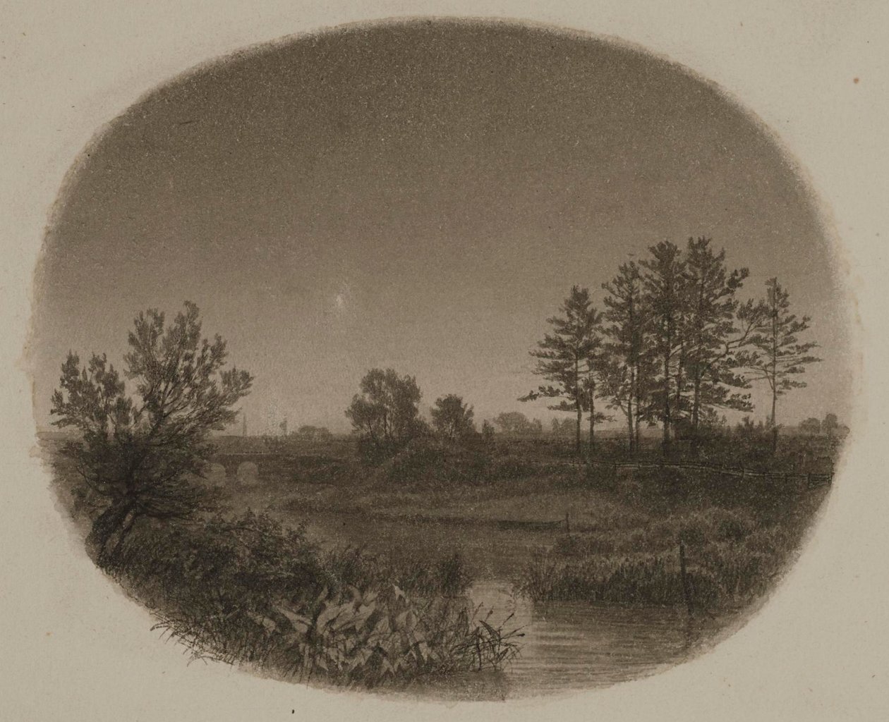 Flodlandskab med aftenstjerne af William Trost Richards
