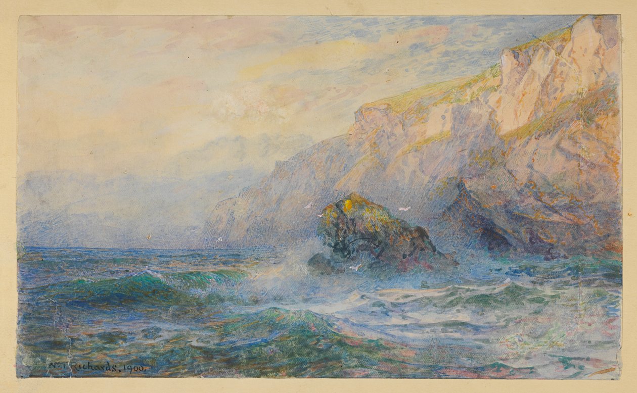 Studie efter "At Icart Point, Guernsey" af William Trost Richards