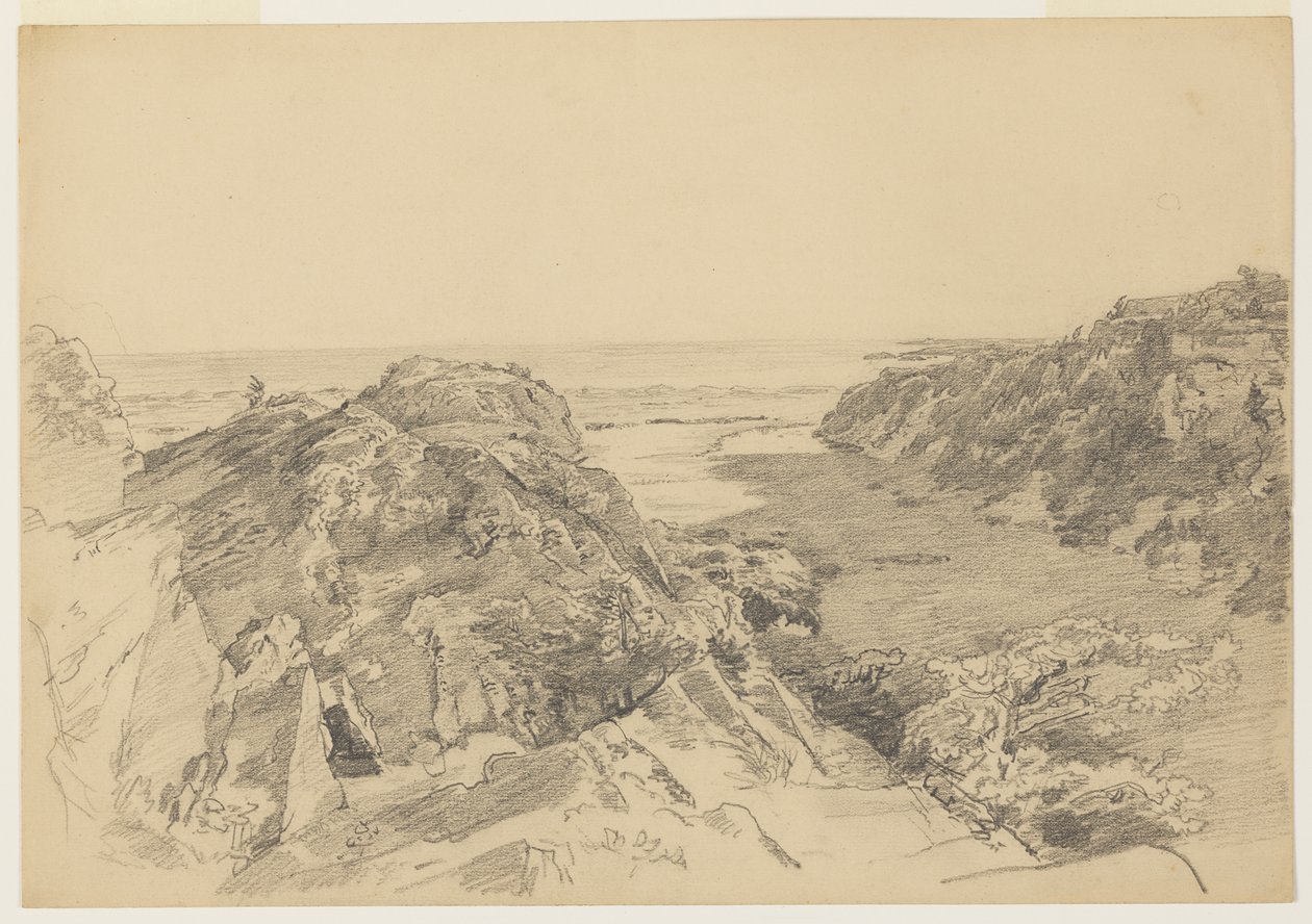 Undersøgelse til "Fra paradis til skærsilden, Newport" af William Trost Richards
