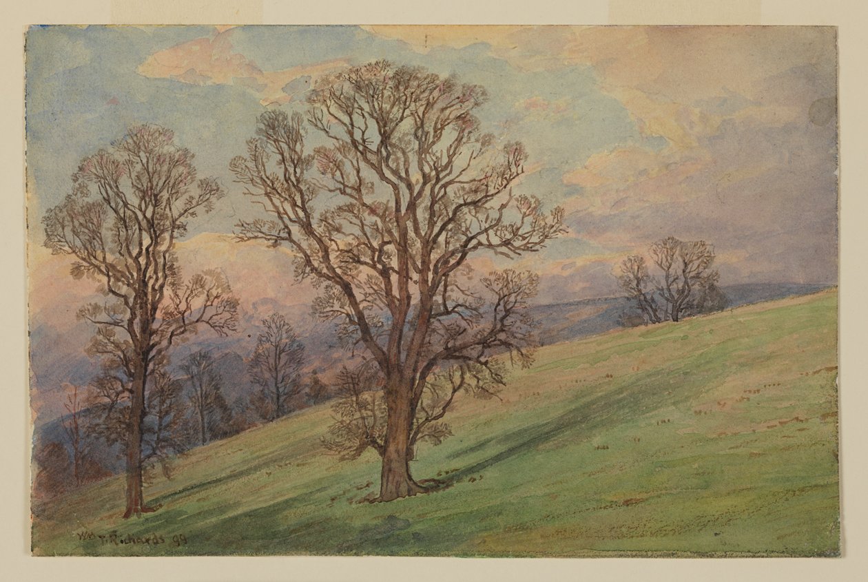 Studie af landskab, Chester County, PA af William Trost Richards
