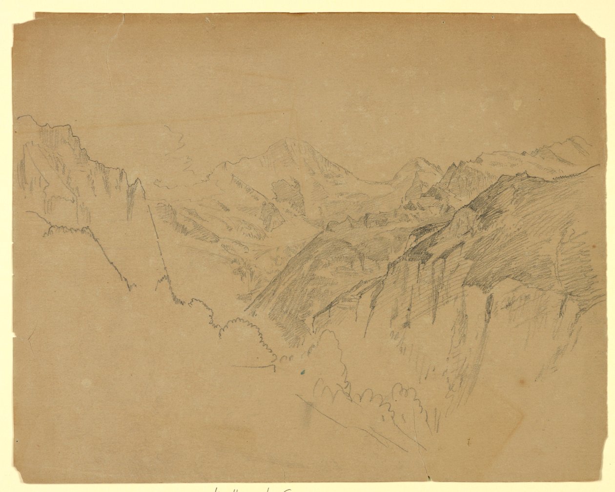 Studie af landskab, Lauterbrunnen, Schweiz af William Trost Richards