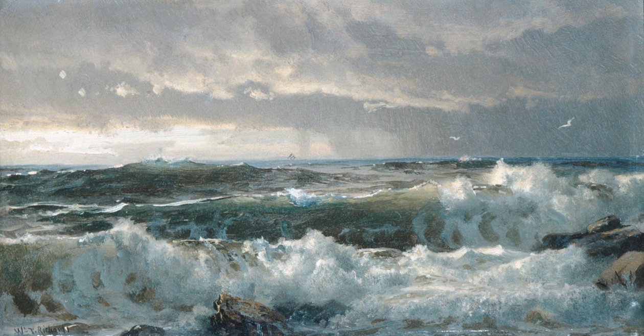 Brænding mod klipper af William Trost Richards