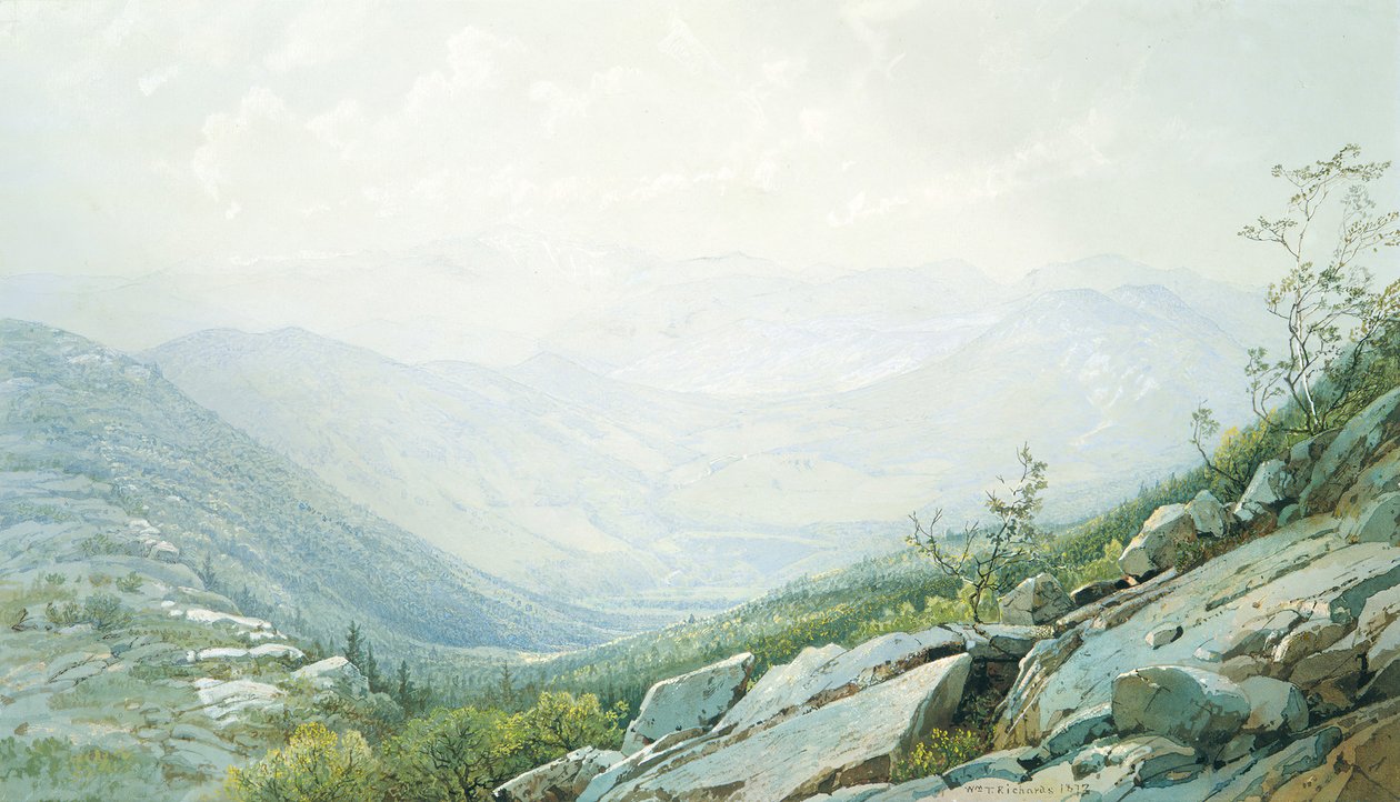 Mount Washington Range, fra Mount Kearsarge, 1872. af William Trost Richards