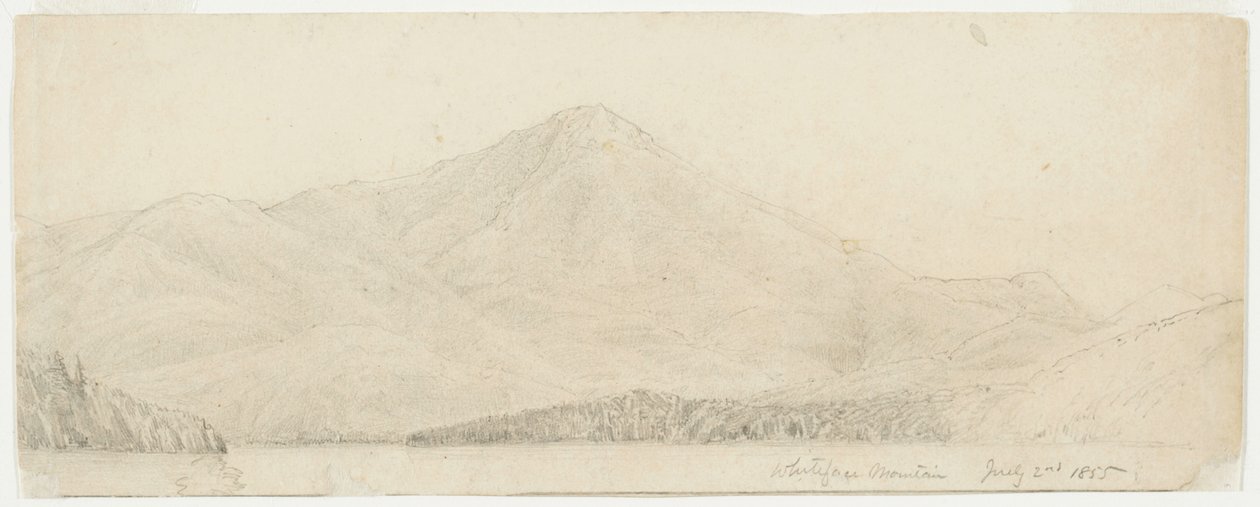 Whiteface Mountain, 1855 (grafit på buff wove papir) af William Trost Richards