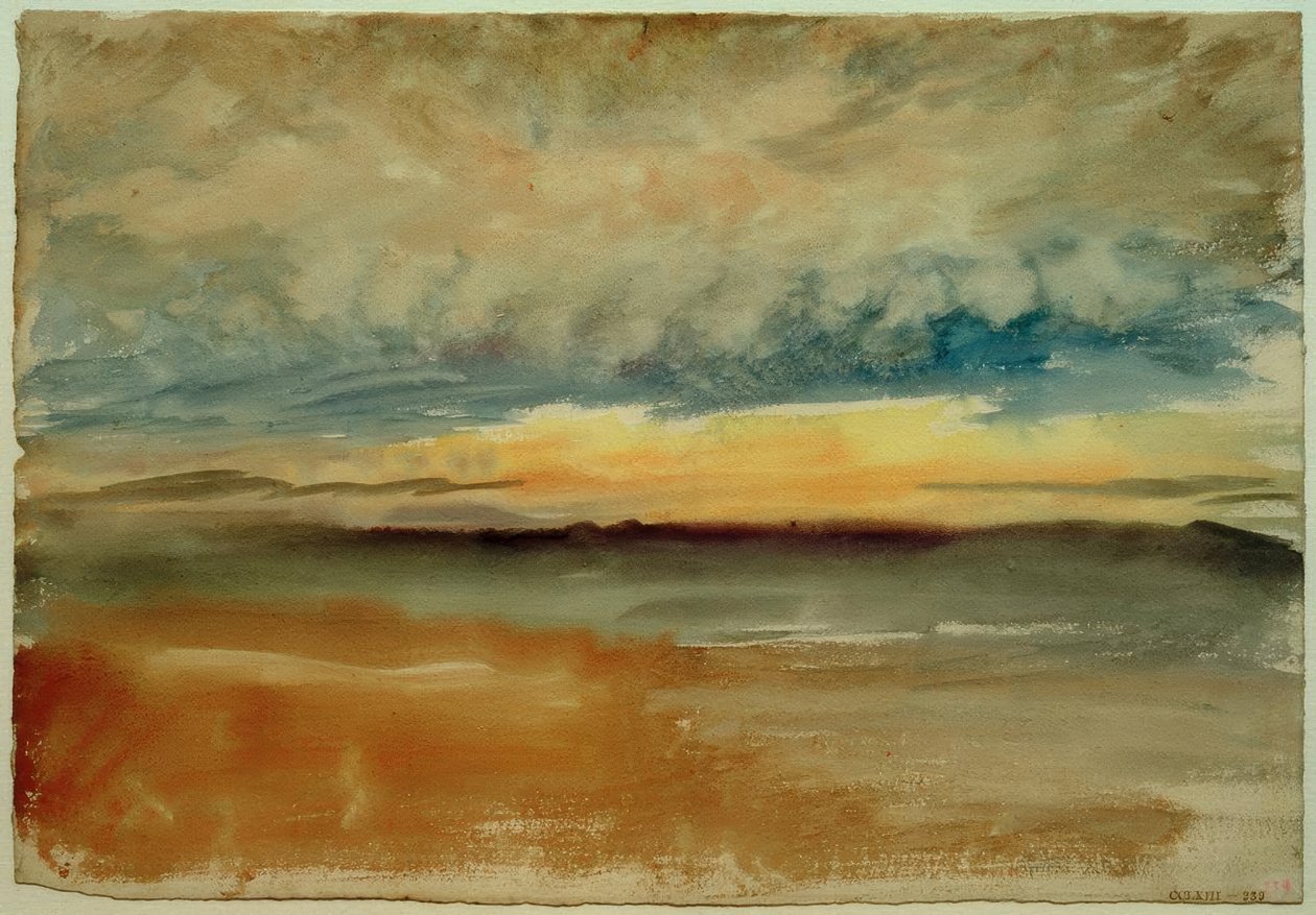 En stormfuld solnedgang af Joseph Mallord William Turner