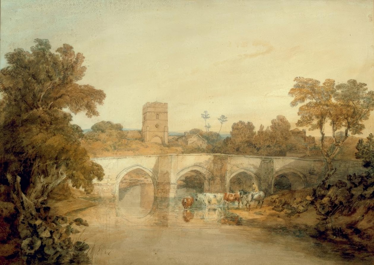 Bromfield ved floden Onny, nær Ludlow, Shropshire af Joseph Mallord William Turner
