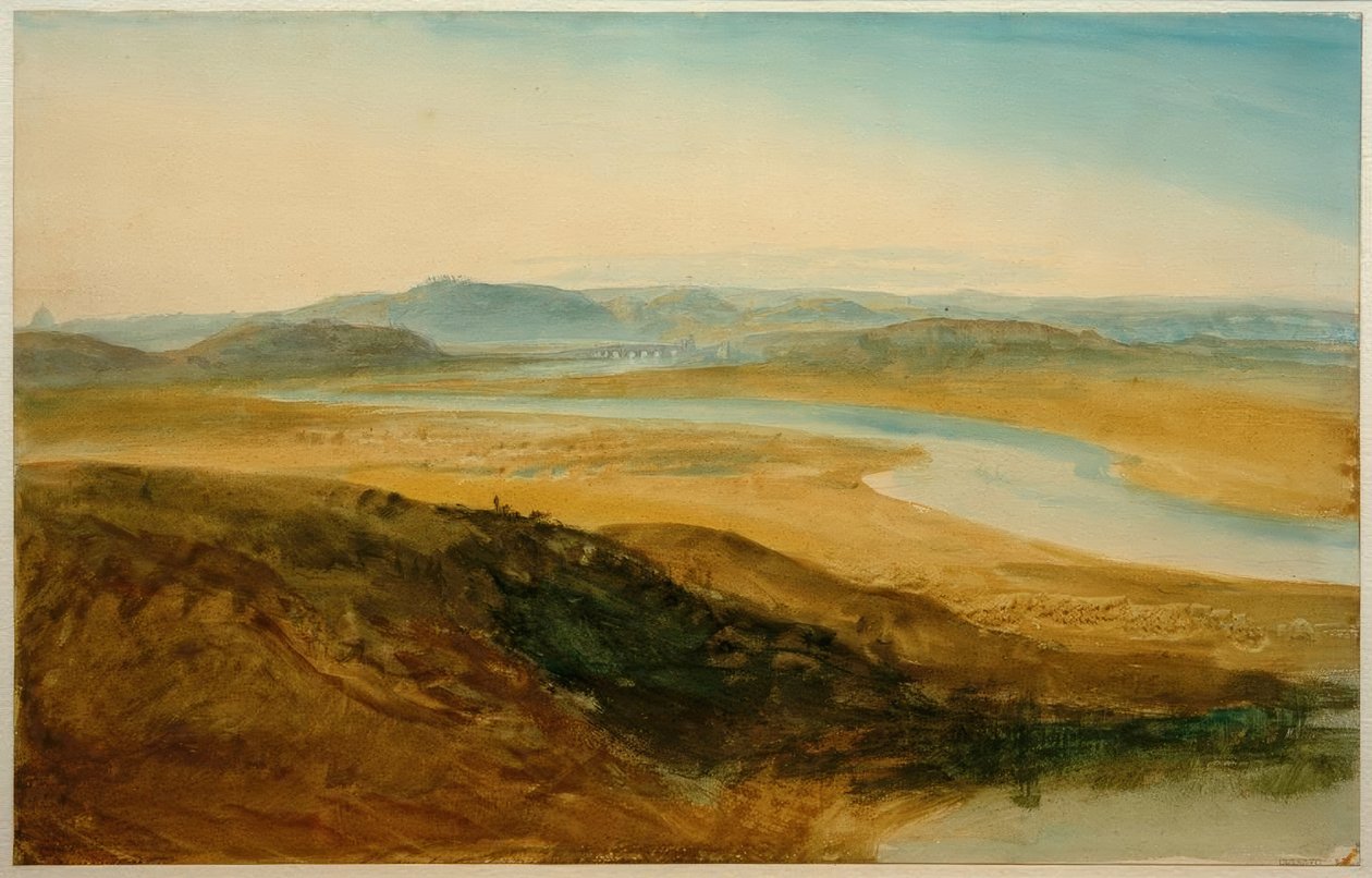 Romersk landskab: Tiber fra Castel Giubelio af Joseph Mallord William Turner