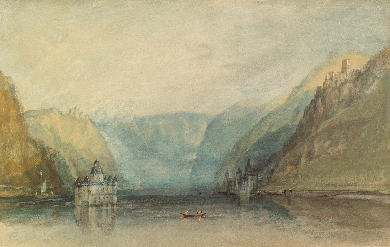 Pfalz nær Kaub af Joseph Mallord William Turner