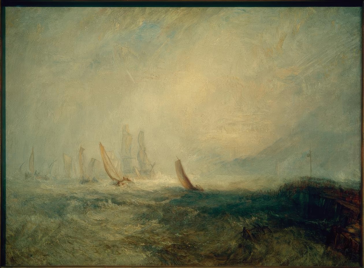 Fiskerbåde, der bringer et handicappet skib til Port Ruysdael af Joseph Mallord William Turner