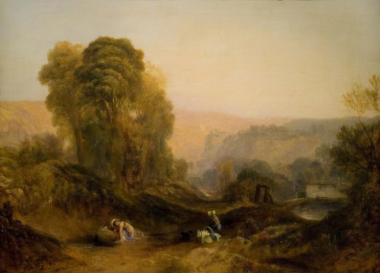 Landskabet i Derbyshire af Joseph Mallord William Turner