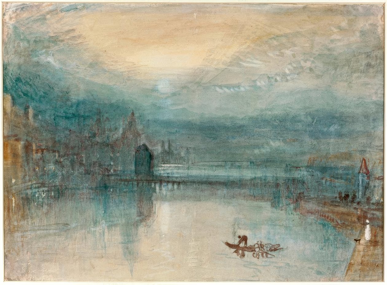 Luzern af Moonlight af Joseph Mallord William Turner