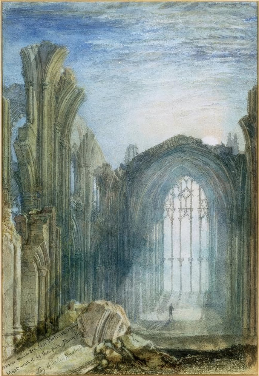 Melrose Abbey: En illustration til Sir Walter Scotts The La af Joseph Mallord William Turner