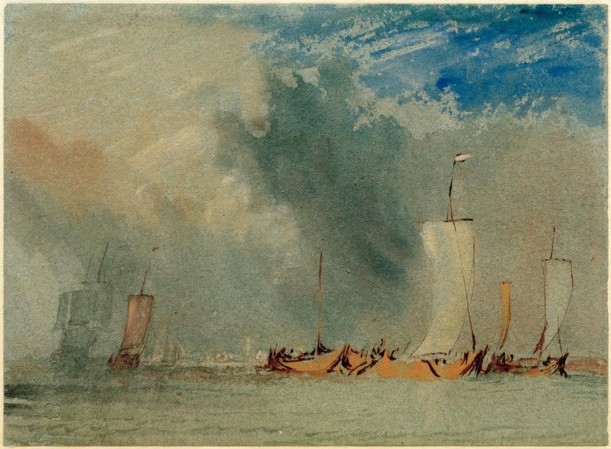 I nærheden af Nantes: Loire-pramme i et vindstød af Joseph Mallord William Turner