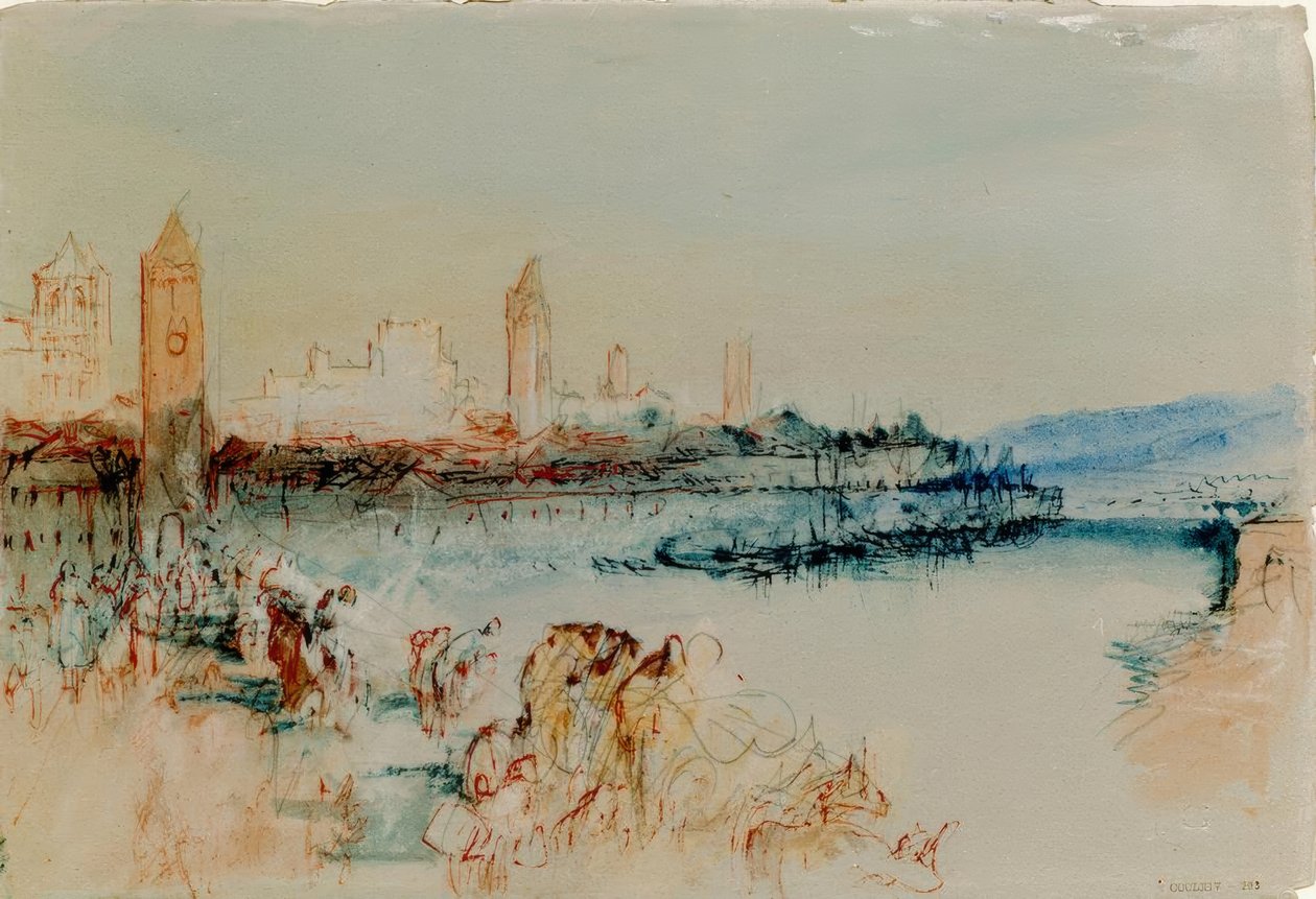 Regensburg set fra broen af Joseph Mallord William Turner